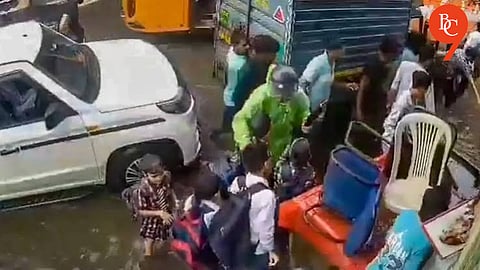 Delhi floods: Auto driver and locals rescue three schoolchildren from open drain in Jagatpur, dramatic video goes viral