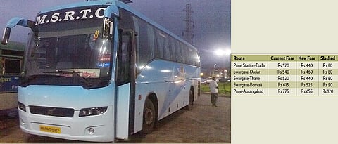 Fare of Pune-Mumbai Shivneri bus slashed