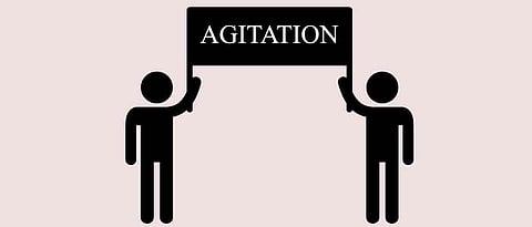 Agitation by PF staff for various demands