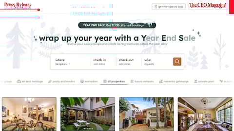 Spacez Launches First-Ever Year-End Sale for Luxury Homestays in Metro Cities
