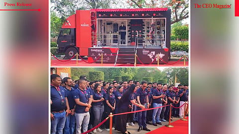 Kavita Nigam, CHRO, and Hemant Sapra, President – Global Sales &amp; Marketing, KARAM Safety, inaugurate the MDV 4.0 at Marketing &amp; Manufacturing Meet in Agra