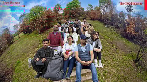 Mountain Mindfulness Session by Dr Prem and Retreat Guests at Nepal’s Mountain.