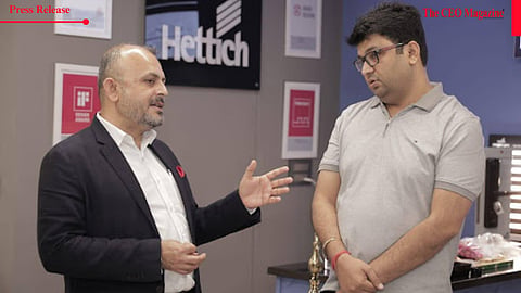 L to R : Rahul &nbsp;Thakkar, &nbsp;Director- Sales Hettich India Yatendra Maheshwari Agra HEX Store Owner