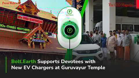 Bolt.Earth Launches First EV Charging Hub at Guruvayur Temple, Kerala
