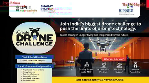 India’s most ambitious platform for breakthroughs in drone performance (velocity, endurance, payload) and critical component indigenization
