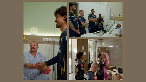 Champions on the field, supporters at heart. Standing together with cancer patients at HCG - because every moment of encouragement counts.