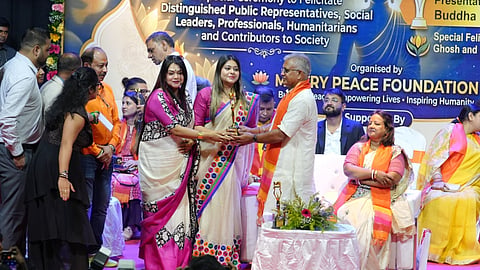 Honourable Cabinet Minister Shri Dilip Ghosh Felicitates Global Technical Institute at International Buddha Peace Award 2026