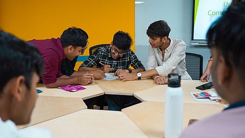 EIMR Students (left) | Mr. Deepakk Kummar, Founder, EIMR Business School (right)]