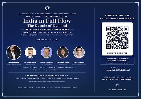 AILBIEA celebrates its Silver Jubilee on 11 September 2026 at Hotel Trident, Nariman Point, Mumbai — a full day of trade dialogue, tributes to Shri Nadir B. Godrej and Shri M. P. Tapariah, and the Stellar Awards