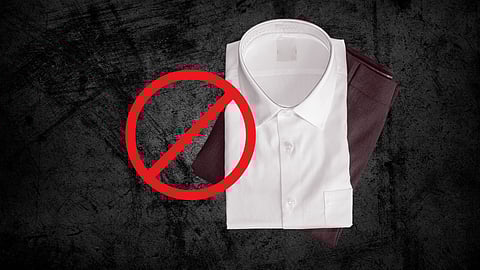 White shirts, black pants