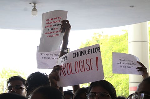 Student protests at TNNLU; CREDIT: Special Arrangement