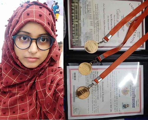 इकरा को मिले गोल्ड मेडल्स