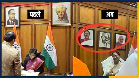 केजरीवाल ने भाजपा पर लगाया बाबा साहेब और भगत सिंह की तस्वीरें हटाने का आरोप