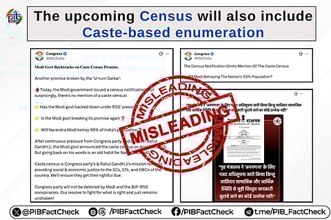 Caste census will be included in 2027 census, PIB calls rumours misleading