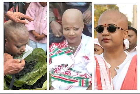 धर्मांतरण के खिलाफ अनोखा विरोध जताते हुए गुमला जिले की आदिवासी नेत्री निशा भगत ने अपना सिर मुंडवा लिया है। 