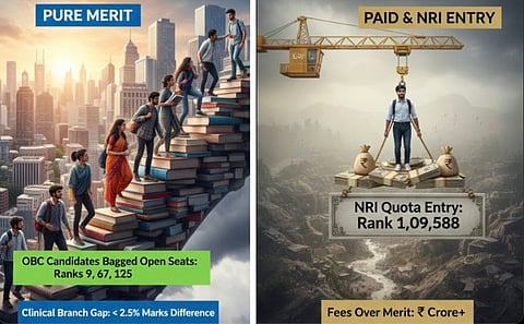 प्राइवेट कॉलेजों ने बहुत पैसा लगाया है, वे सीटें खाली नहीं रख सकते। कटऑफ कम करने से उनके पास फीस दे सकने वाले छात्रों की संख्या बढ़ जाती है, चाहे उनकी रैंक कुछ भी हो।