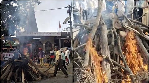 Dalit woman cremated on road