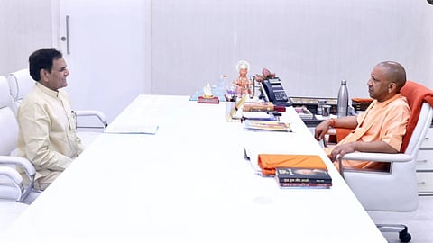 BJP MLC Lalji Prasad Nirmal, met Chief Minister Yogi Adityanath on Tuesday. (Credits: X/ @laljinirmal4)