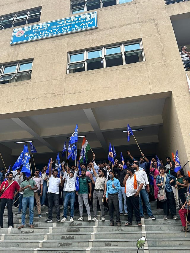 Students Protesting Against the Desecration of Flag on 15th April