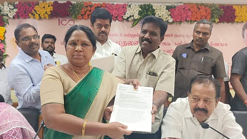 MP Ravikumar recounted a year-old petition he submitted to N. Kayalvizhi, Minister for Adi Dravidar Welfare urging for the introduction of emergency legislation similar to measures implemented in other Indian states to protect SC officials' promotion rights.