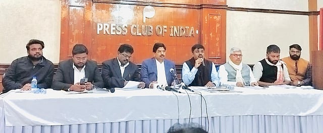 Rajya Sabha MP P. Wilson and AIOBCSA National President Kiran Kumar Gowd addressed the press, spotlighting systemic exclusion of marginalised communities in premier institutions.