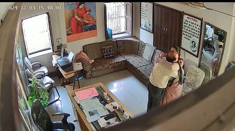 The villagers collectively funded and installed a hidden camera in the school office to gather irrefutable evidence.