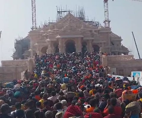Ayodhya Overwhelmed Devotees Flock to Ram Temple, Causing Major Logistical Strain