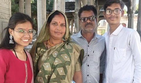 Payal with her parents and brother