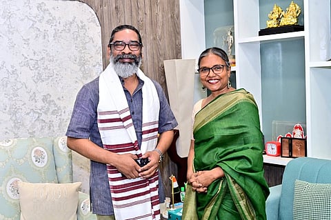 Dr. Sonajharia Minz with Jharkhand CM Hemant Soren 