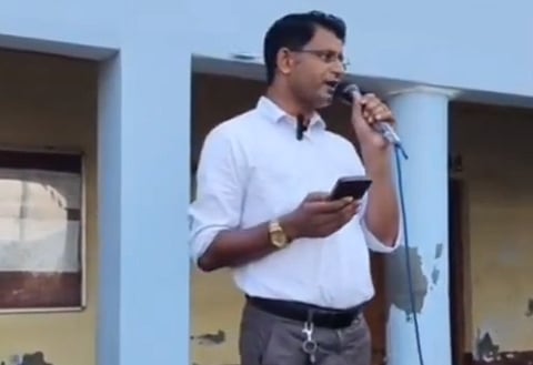 A 26-second clip from a five-minute video of the recitation went viral on social media, prompting strong reactions from local residents, Hindu organizations, and political groups. 