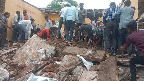 There is widespread resentment among villagers, who claim the school building has been deteriorating for a long time due to continuous rainfall.