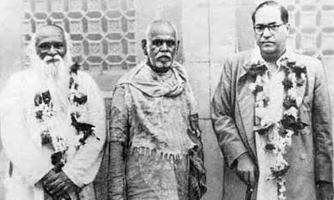 Patil (Left) shared a notable association with Babasaheb Ambedkar  (R), the architect of India's Constitution and a champion of Dalit rights.