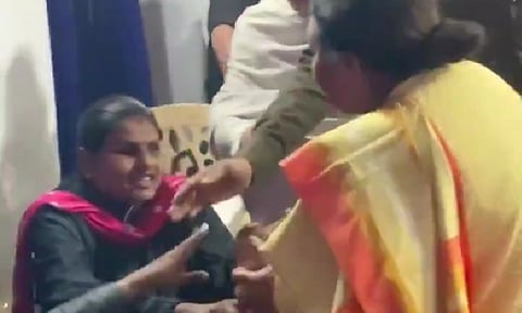 A video going viral for past two days shows BJP Jabalpur District Vice President Anju Bhargava mistreating a visually impaired Christian woman inside a church.