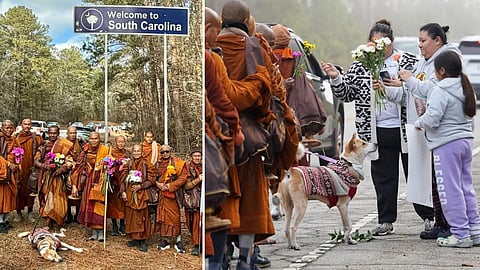 Buddhisth Monk with Aloka in South Carolina.