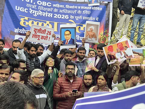 Protesting students emphasized that these regulations are not mere administrative paperwork but represent a hard fought step toward establishing institutional accountability and safety for SC, ST, and OBC students who have historically been pushed to the fringes of the academic space.