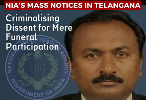 The individuals are accused of participating in the funeral of CPI (Maoist) Central Committee member Ramachandra Reddy, who was allegedly killed in a fake encounter by security forces in Chhattisgarh last year.