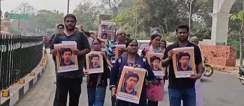 In Lucknow, members of the civil society took out march demanding justice in the murder of 12-year-old boy Unaiz Khan who was shot dead from point blank range at the birthday party on 2 March.