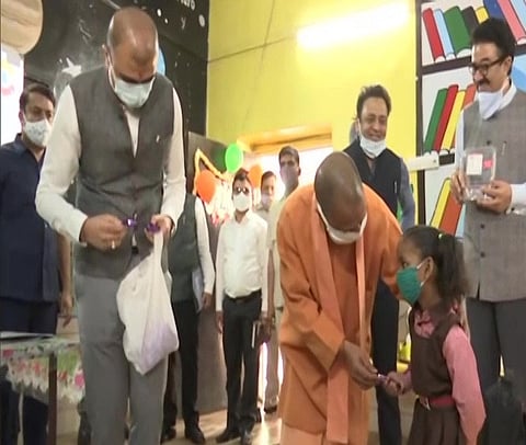 Primary Schools Reopen In UP, Yogi Visits Students In Lucknow 
