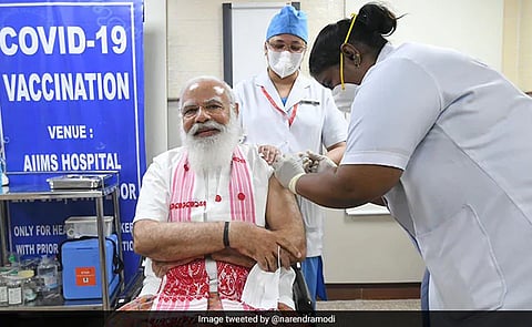 PM Narendra Modi Takes First Shot Of Coronavirus Vaccine
