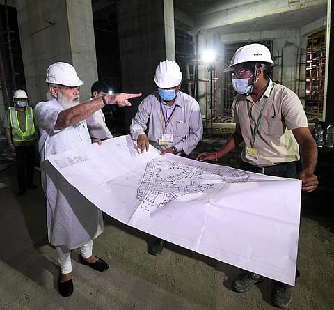 Back From US Visit, PM Modi Visits Central Vista Site  