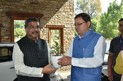 Dharmendra Pradhan Meets Uttarakhand CM, Promoting Skill Development Discussed 