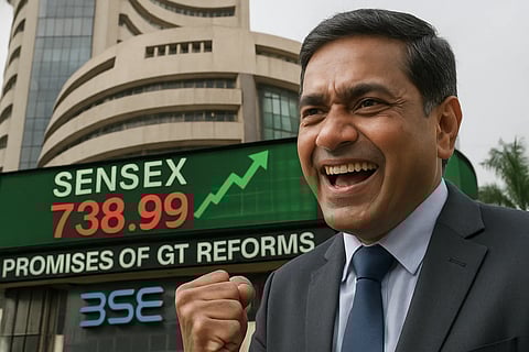 Sensex Soars Over 1,000 Points on GST Reform Hopes; Nifty Nears 25,000 Mark