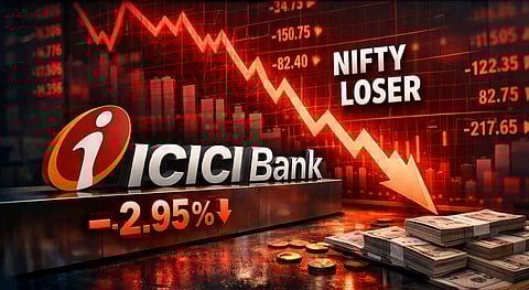 ICICI Bank Plunges Nearly 3% in Opening Hour, Emerges as Top Nifty Loser Amid Sector Selloff