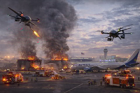 Kuwait International Airport Targeted in Drone Attack: Major Fire Erupts at Fuel Depots Amid Regional Tensions