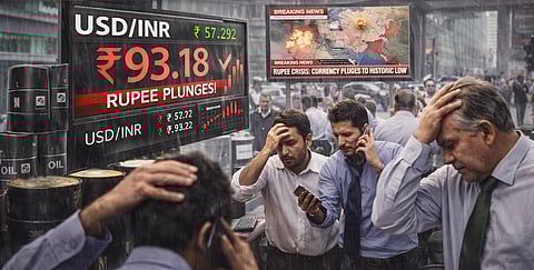 Rupee Crashes Past 93: India’s Currency Hits Historic Low Amid Oil Shock and Iran War Fury