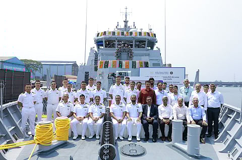 Malwan, the Second Anti-Submarine Warfare Shallow Water Craft Built By CSL Kochi Delivered To The Indian Navy