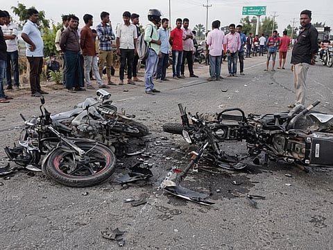 Two Killed In Road Mishap In Firozabad As Speeding Bikes Ram Head-on