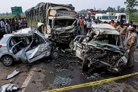 Nine dead, several injured after massive collision on NH-730 in Lakhimpur Kheri 