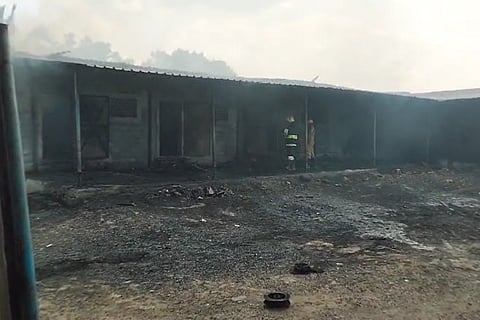 Kanishar Fireworks factory damaged in the fire.
