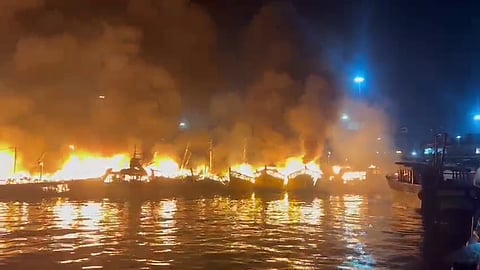 Fire at Vizag Fishing Harbour